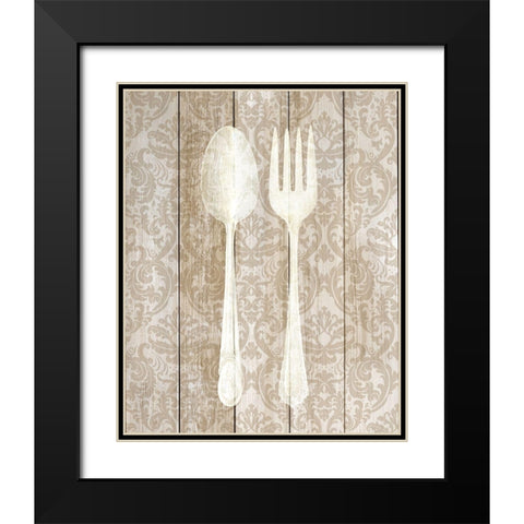 Cutlery 1 Black Modern Wood Framed Art Print with Double Matting by Allen, Kimberly