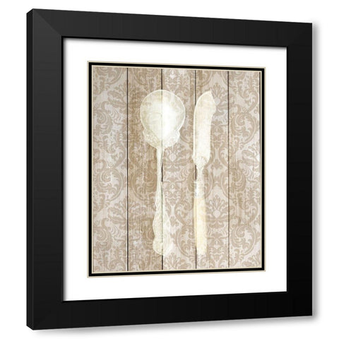 Cutlery 2 Black Modern Wood Framed Art Print with Double Matting by Allen, Kimberly