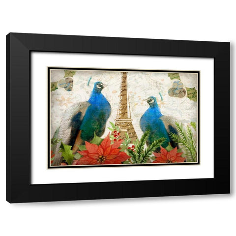 Christmas in Paris Black Modern Wood Framed Art Print with Double Matting by Allen, Kimberly