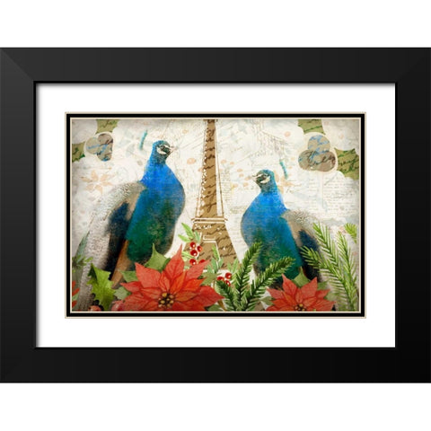 Christmas in Paris Black Modern Wood Framed Art Print with Double Matting by Allen, Kimberly