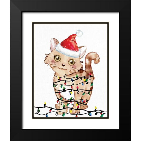 Kitten Lights 1 Black Modern Wood Framed Art Print with Double Matting by Allen, Kimberly