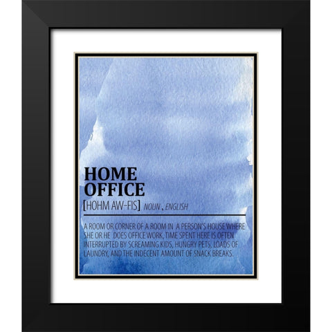 Home Office Watercolor Blue Black Modern Wood Framed Art Print with Double Matting by Allen, Kimberly