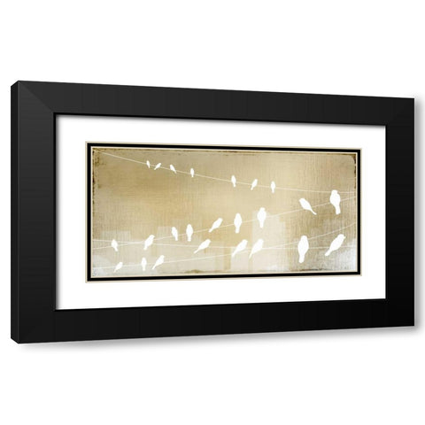 Birds on a Wire Black Modern Wood Framed Art Print with Double Matting by Allen, Kimberly