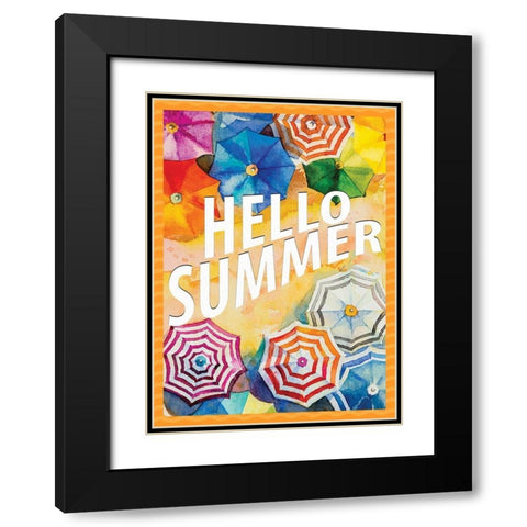 Hello Summer 1 Black Modern Wood Framed Art Print with Double Matting by Allen, Kimberly