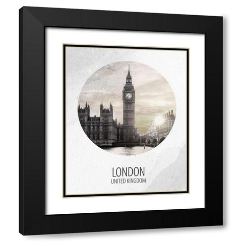 London UK Black Modern Wood Framed Art Print with Double Matting by Allen, Kimberly
