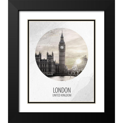 London UK Black Modern Wood Framed Art Print with Double Matting by Allen, Kimberly
