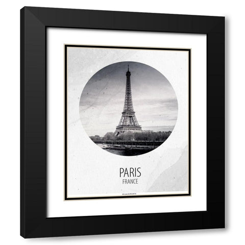 Paris France Black Modern Wood Framed Art Print with Double Matting by Allen, Kimberly