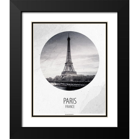 Paris France Black Modern Wood Framed Art Print with Double Matting by Allen, Kimberly