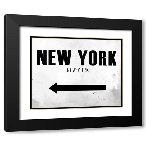 New York Arrow Black Modern Wood Framed Art Print with Double Matting by Allen, Kimberly