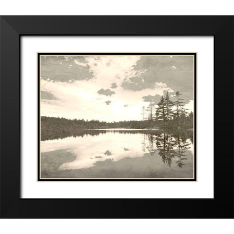 Sepia Lakefront Black Modern Wood Framed Art Print with Double Matting by Allen, Kimberly