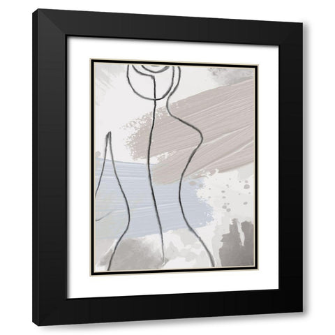 Shape 1 Black Modern Wood Framed Art Print with Double Matting by Allen, Kimberly