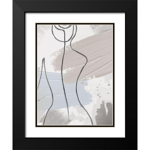 Shape 1 Black Modern Wood Framed Art Print with Double Matting by Allen, Kimberly