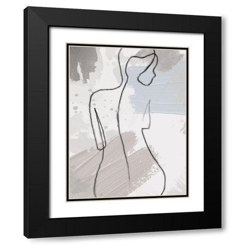 Shape 2 Black Modern Wood Framed Art Print with Double Matting by Allen, Kimberly