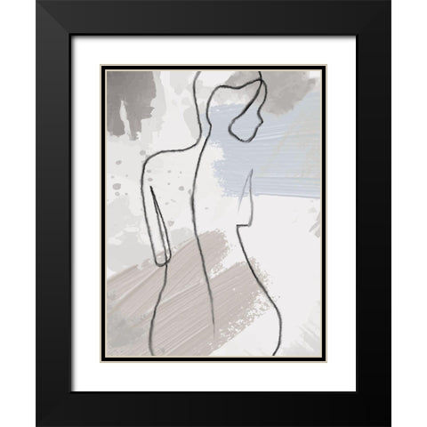 Shape 2 Black Modern Wood Framed Art Print with Double Matting by Allen, Kimberly