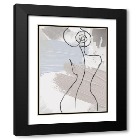 Shape 3 Black Modern Wood Framed Art Print with Double Matting by Allen, Kimberly