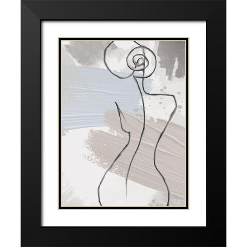 Shape 3 Black Modern Wood Framed Art Print with Double Matting by Allen, Kimberly