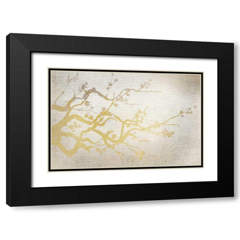 Cherry Blossom Branch Black Modern Wood Framed Art Print with Double Matting by Allen, Kimberly