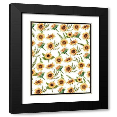 Sunflower Plaid 8 Black Modern Wood Framed Art Print with Double Matting by Allen, Kimberly
