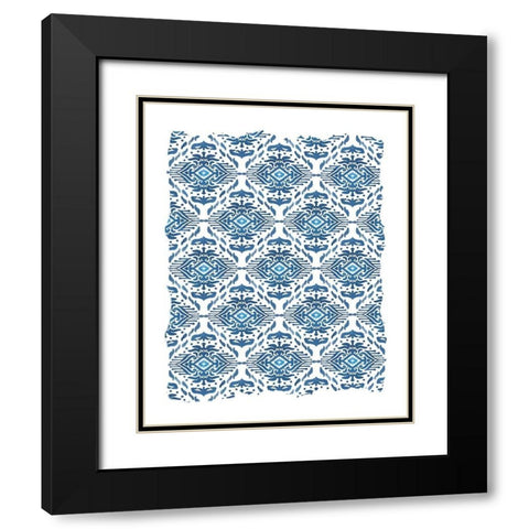 Ikat Blue 2 Black Modern Wood Framed Art Print with Double Matting by Allen, Kimberly