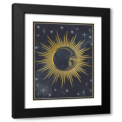 Moon Face Black Modern Wood Framed Art Print with Double Matting by Allen, Kimberly