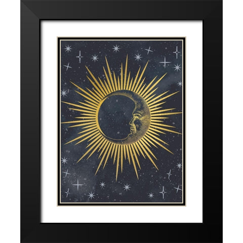 Moon Face Black Modern Wood Framed Art Print with Double Matting by Allen, Kimberly