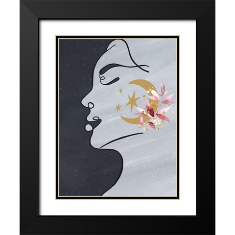 Moon Girl Black Modern Wood Framed Art Print with Double Matting by Allen, Kimberly