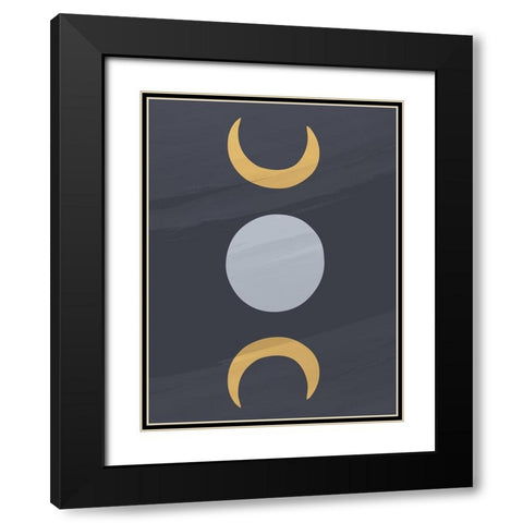 Moon Line Black Modern Wood Framed Art Print with Double Matting by Allen, Kimberly