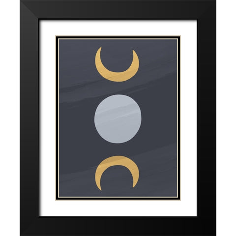 Moon Line Black Modern Wood Framed Art Print with Double Matting by Allen, Kimberly