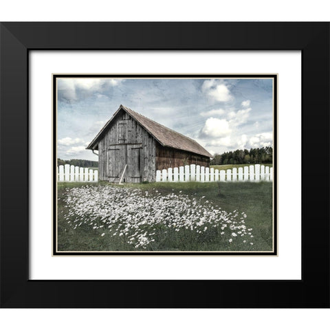 White Fence Black Modern Wood Framed Art Print with Double Matting by Allen, Kimberly