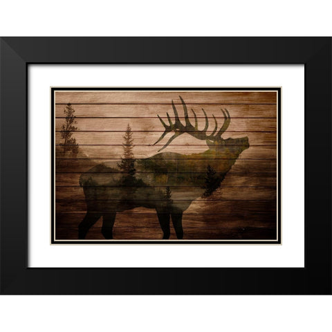 Elk Woods Black Modern Wood Framed Art Print with Double Matting by Allen, Kimberly