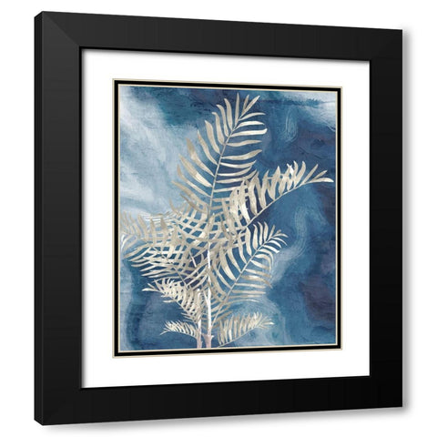Palm Blues 1 Black Modern Wood Framed Art Print with Double Matting by Allen, Kimberly