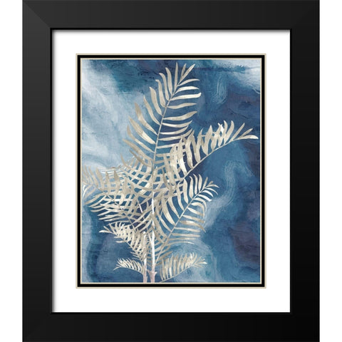 Palm Blues 1 Black Modern Wood Framed Art Print with Double Matting by Allen, Kimberly