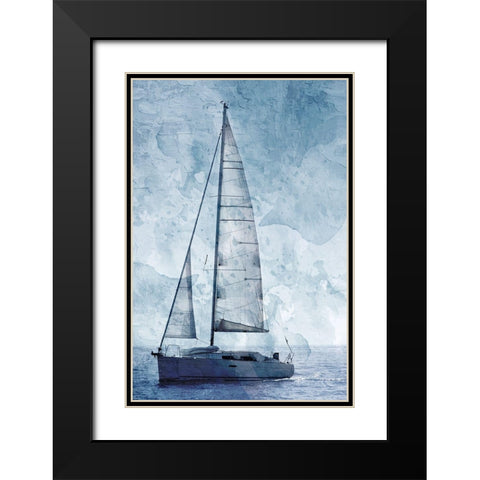 Sailing Black Modern Wood Framed Art Print with Double Matting by Allen, Kimberly
