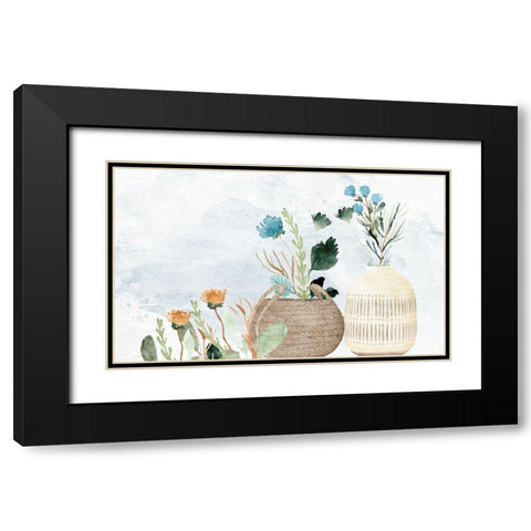 Flower Vases 2 Black Modern Wood Framed Art Print with Double Matting by Allen, Kimberly