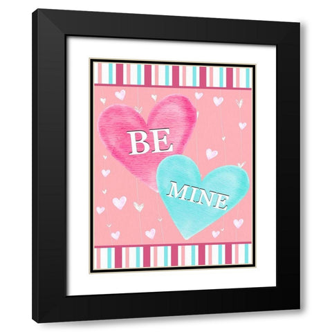 Be Mine Black Modern Wood Framed Art Print with Double Matting by Allen, Kimberly