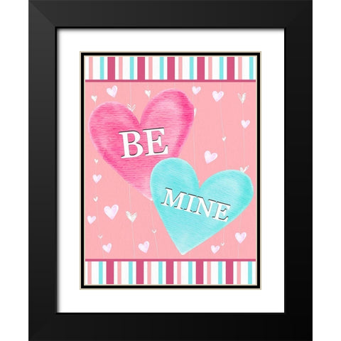 Be Mine Black Modern Wood Framed Art Print with Double Matting by Allen, Kimberly