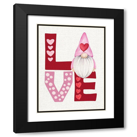 Gnome Love Black Modern Wood Framed Art Print with Double Matting by Allen, Kimberly