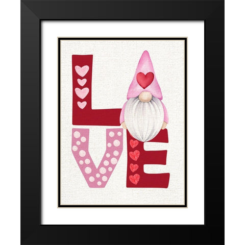 Gnome Love Black Modern Wood Framed Art Print with Double Matting by Allen, Kimberly