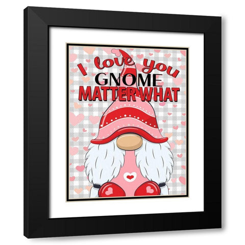 Love Gnome Black Modern Wood Framed Art Print with Double Matting by Allen, Kimberly