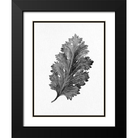 Acanthus Leaf 2 Black Modern Wood Framed Art Print with Double Matting by Allen, Kimberly