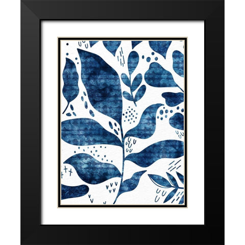 Dyed Leaves 1 Black Modern Wood Framed Art Print with Double Matting by Allen, Kimberly