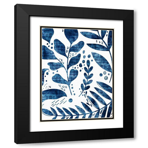 Dyed Leaves 2 Black Modern Wood Framed Art Print with Double Matting by Allen, Kimberly
