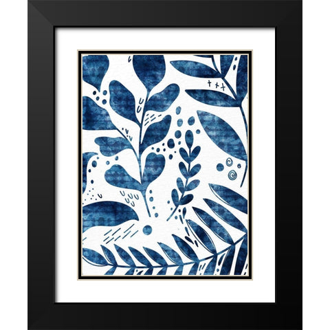 Dyed Leaves 2 Black Modern Wood Framed Art Print with Double Matting by Allen, Kimberly