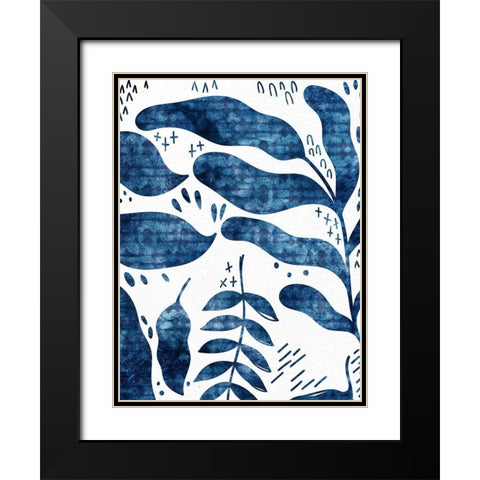 Dyed Leaves 3 Black Modern Wood Framed Art Print with Double Matting by Allen, Kimberly