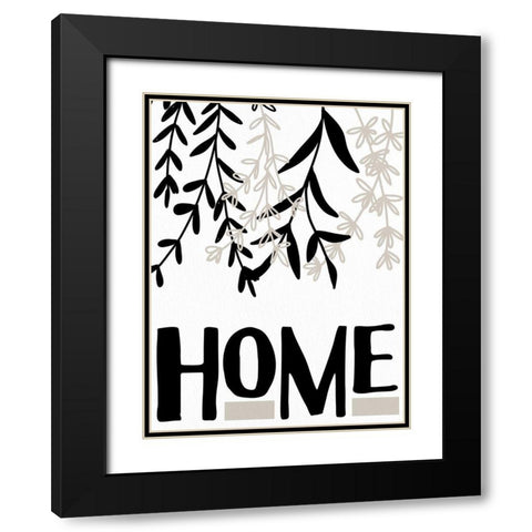 Home Leaves Black Modern Wood Framed Art Print with Double Matting by Allen, Kimberly