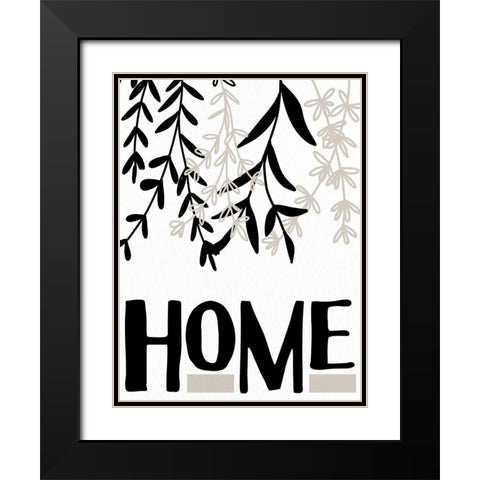 Home Leaves Black Modern Wood Framed Art Print with Double Matting by Allen, Kimberly