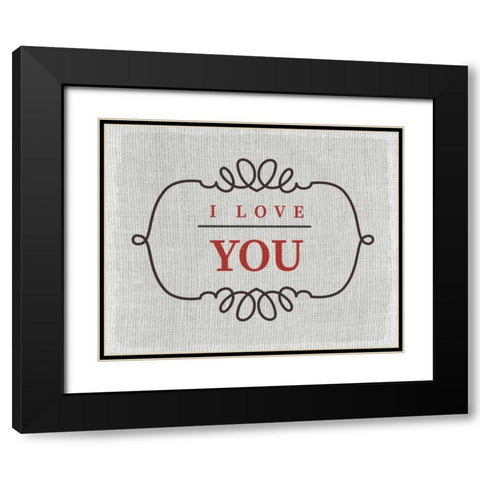 Love You Black Modern Wood Framed Art Print with Double Matting by Allen, Kimberly