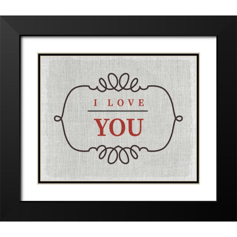 Love You Black Modern Wood Framed Art Print with Double Matting by Allen, Kimberly
