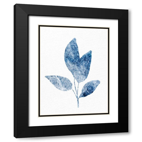 Marble Leaf 1 Black Modern Wood Framed Art Print with Double Matting by Allen, Kimberly