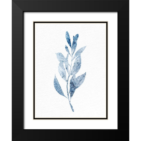 Marble Leaf 2 Black Modern Wood Framed Art Print with Double Matting by Allen, Kimberly